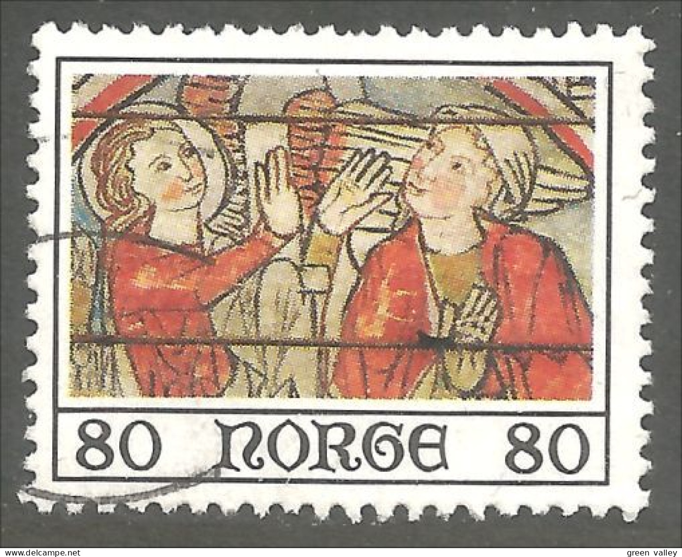 690 Norway 1975 Painted Icon Icone Peinture Annonciation Annonciation Religieux Religious (NOR-429c) - Tableaux