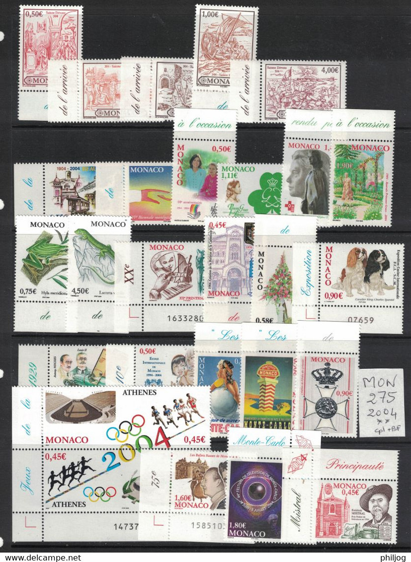 Monaco - Année 2004 Complète - Neuve SANS Charnière - 61 Timbres Du 2418 à 2478 - MNH Year 2004 - Années Complètes