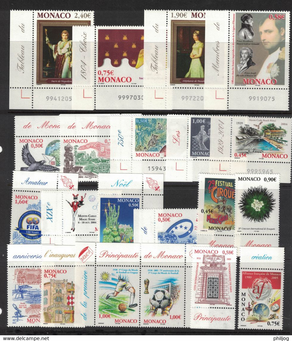 Monaco - Année 2004 Complète - Neuve SANS Charnière - 61 Timbres Du 2418 à 2478 - MNH Year 2004 - Annate Complete