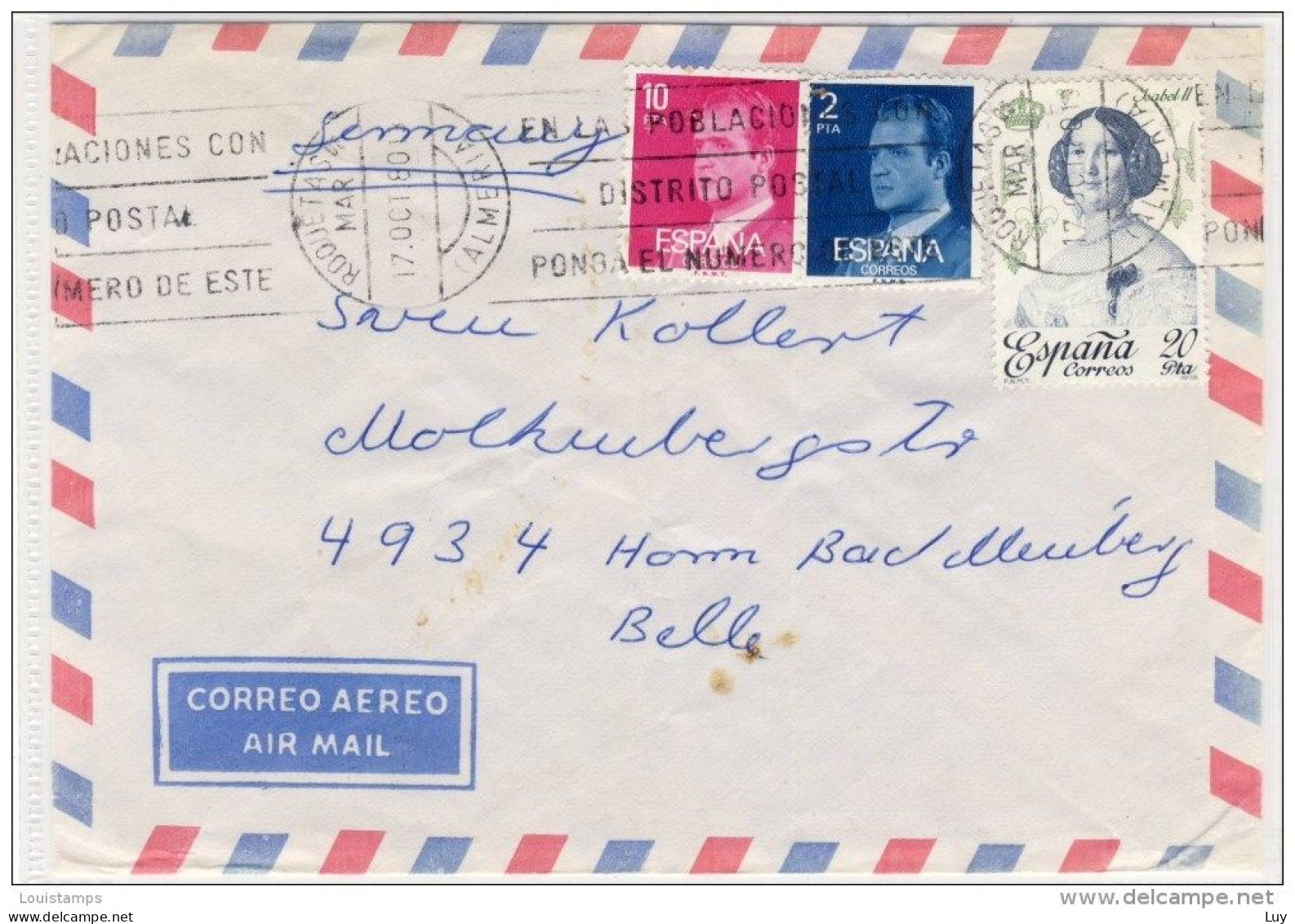 Espana, Spain - Air Mail, Luftpost - 17.10.1980 - Refb3 - Brieven En Documenten