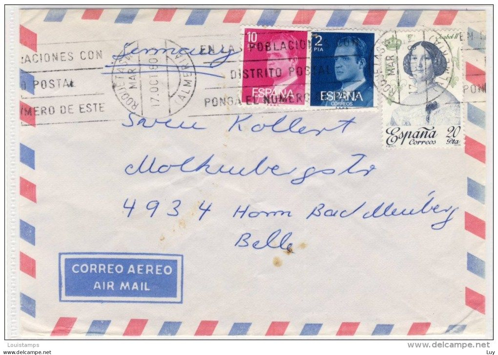 Espana, Spain - Air Mail, Luftpost - 17.10.1980 - Refb3 - Cartas & Documentos