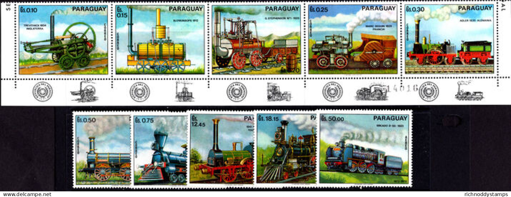 Paraguay 1972 Old Locomotives (folded) Unmounted Mint. - Paraguay