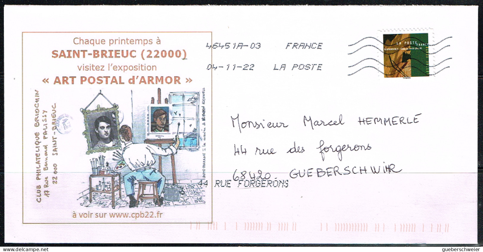 L-DIV 113 - FRANCE Adhésif N° 1970 Kandinsky Sur Lettre - Storia Postale