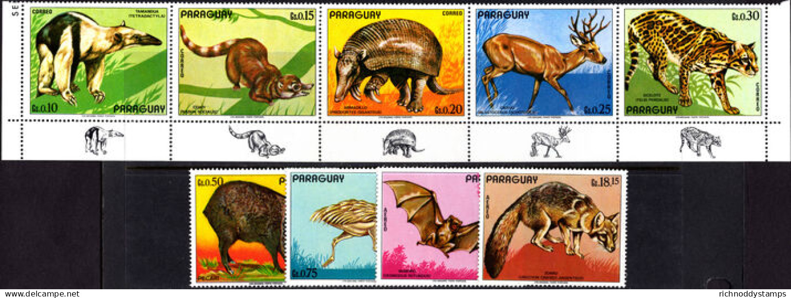 Paraguay 1972 South American Fauna (folded) Unmounted Mint. - Paraguay