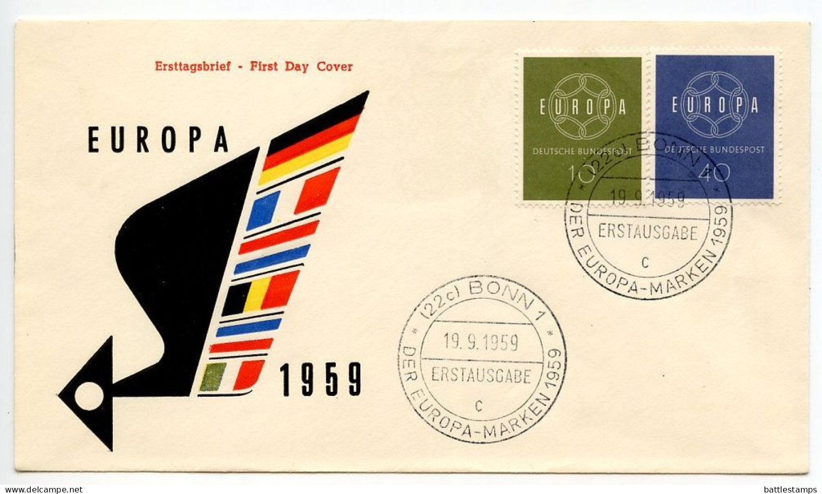 Germany, West 1959 FDC Scott 805-806 Europa - 1948-1960