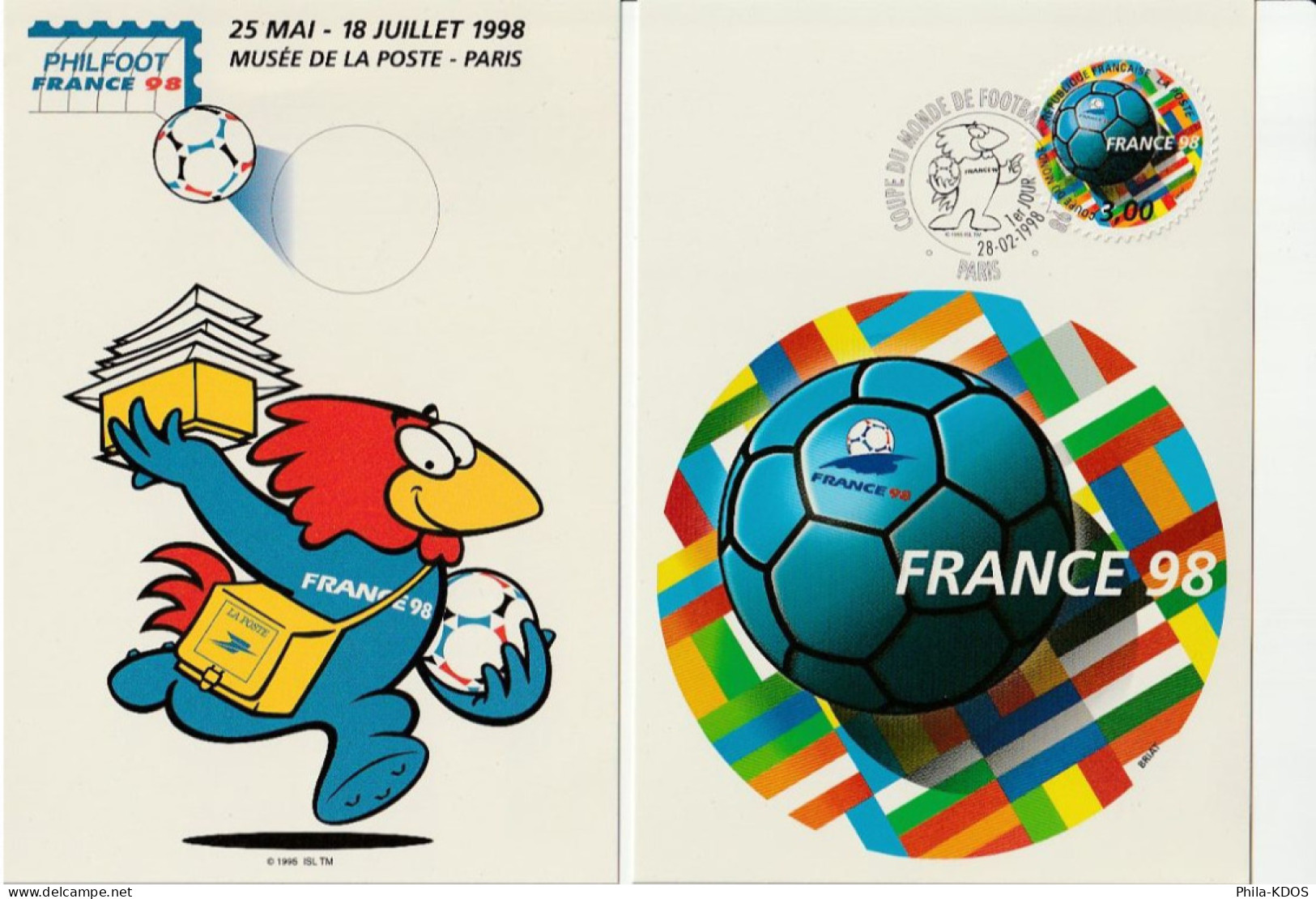 " FRANCE 98  FOOTIX " Sur 2 PAP Neufs (dont 1 Oblitéré 1er Jour). Voir Les Scans. N° YT ADH 17. FDC  à Saisir !!! - 1998 – Frankreich