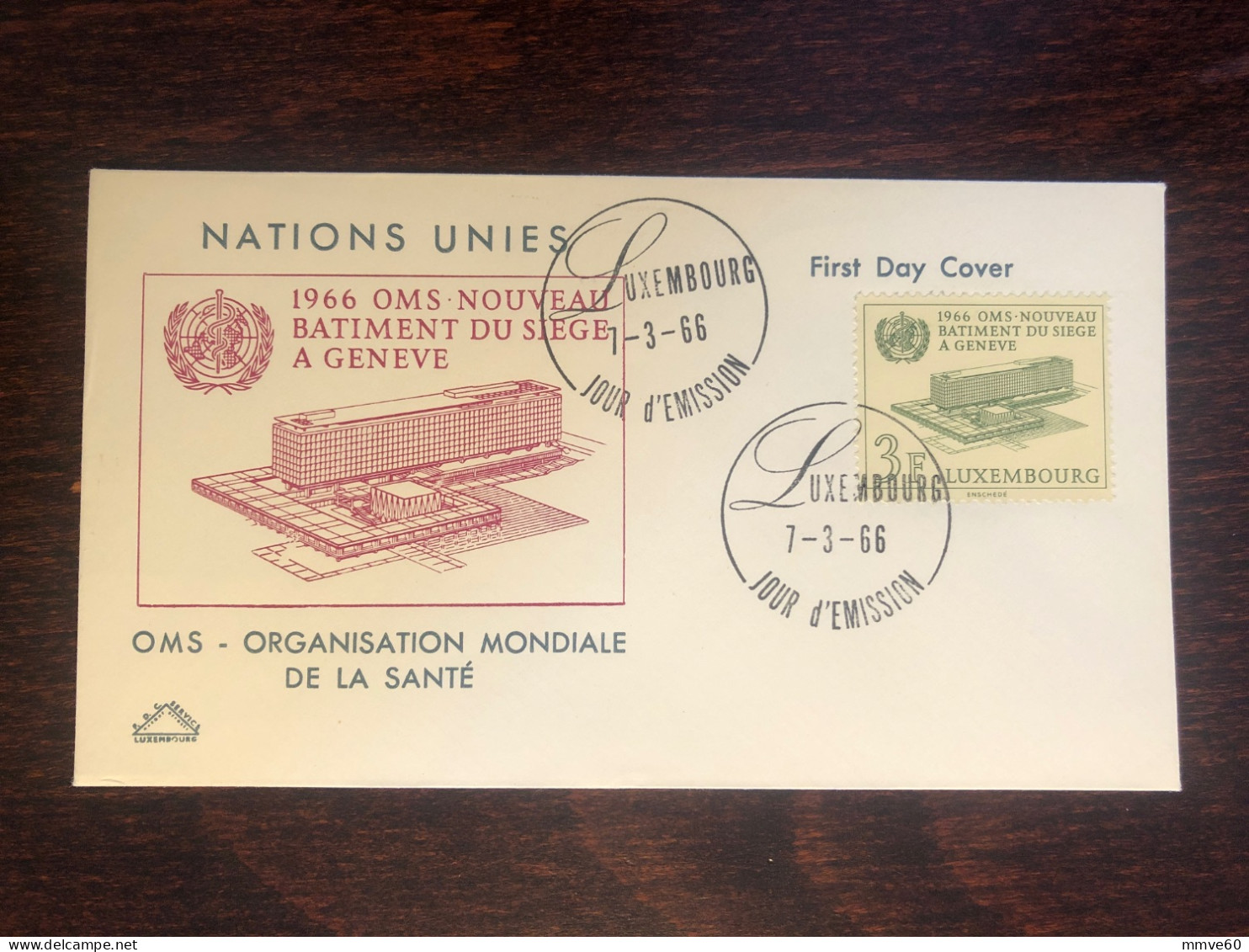 LUXEMBOURG FDC COVER 1966 YEAR WHO OMS HEALTH MEDICINE STAMPS - FDC