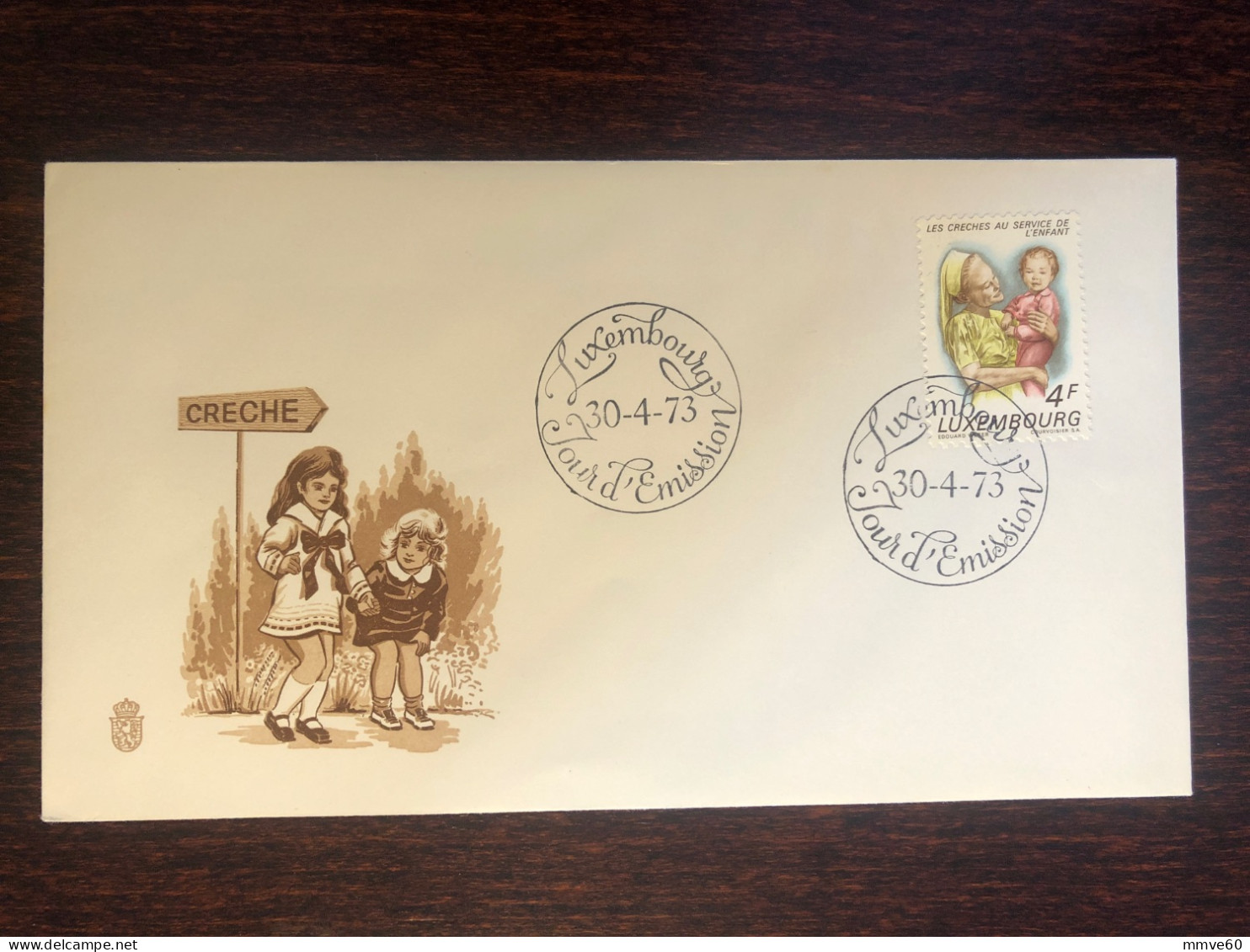 LUXEMBOURG FDC COVER 1973 YEAR NURSE CHILDREN HOSPITAL HEALTH MEDICINE STAMPS - FDC