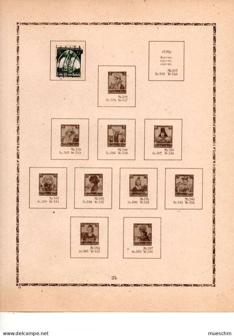 Deutschland, 1923-1934, kleine Sammlung auf 13 Blatt alten Letra-Albumblättern