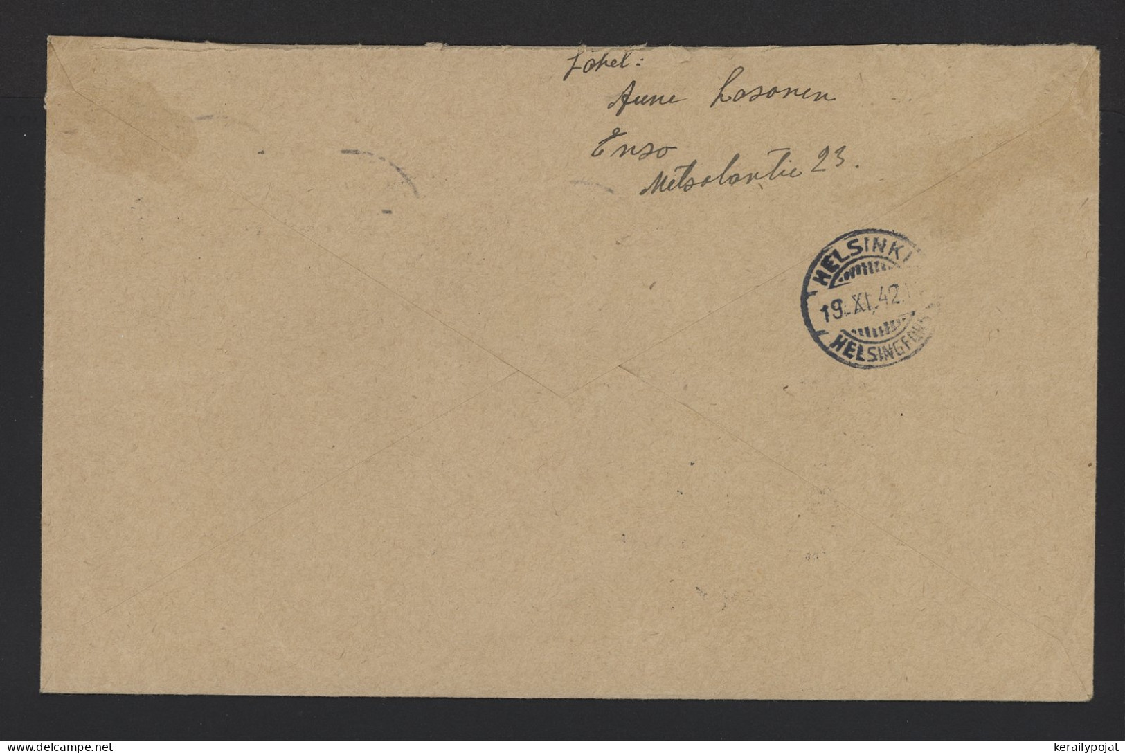 Finland 1942 Enso Registered Cover__(10424) - Storia Postale