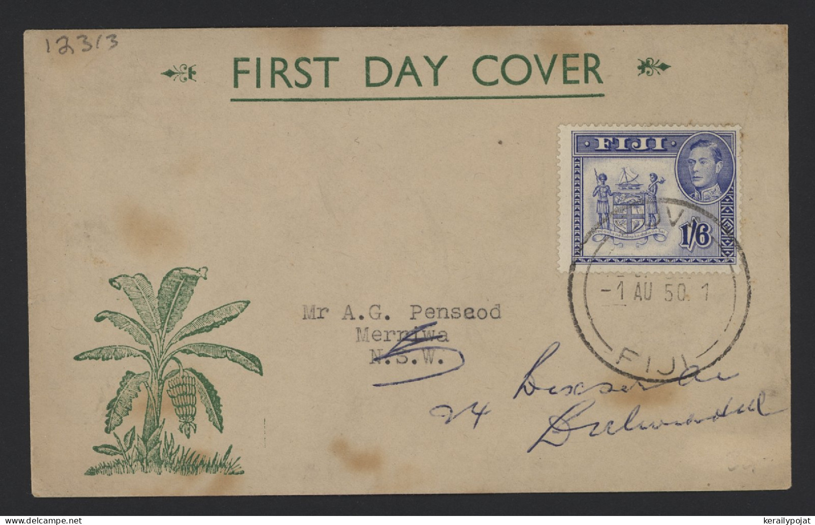 Fiji 1950 FDC Cover__(12313) - Fiji (...-1970)