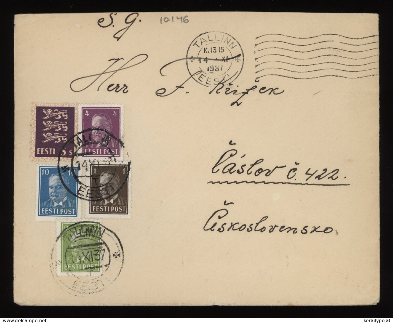 Estonia 1939 Tallinn Cover To Czechoslovakia__(10146) - Estonie