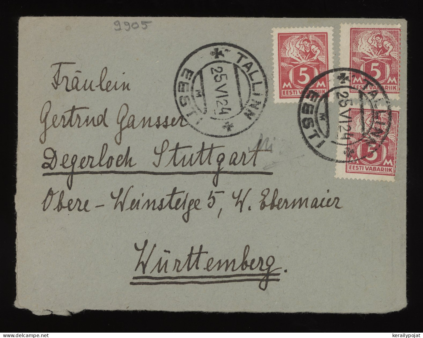 Estonia 1924 Tallinn Cover To Wurttemberg__(9905) - Estonia