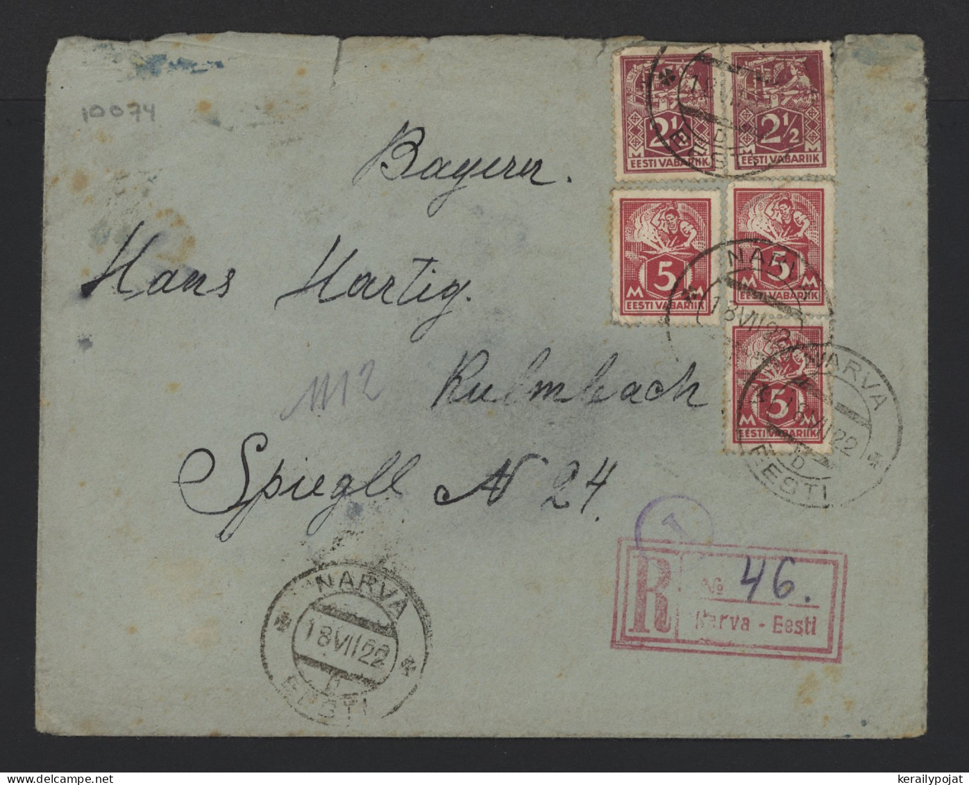 Estonia 1922 Narva Censored Cover__(10074) - Estonie