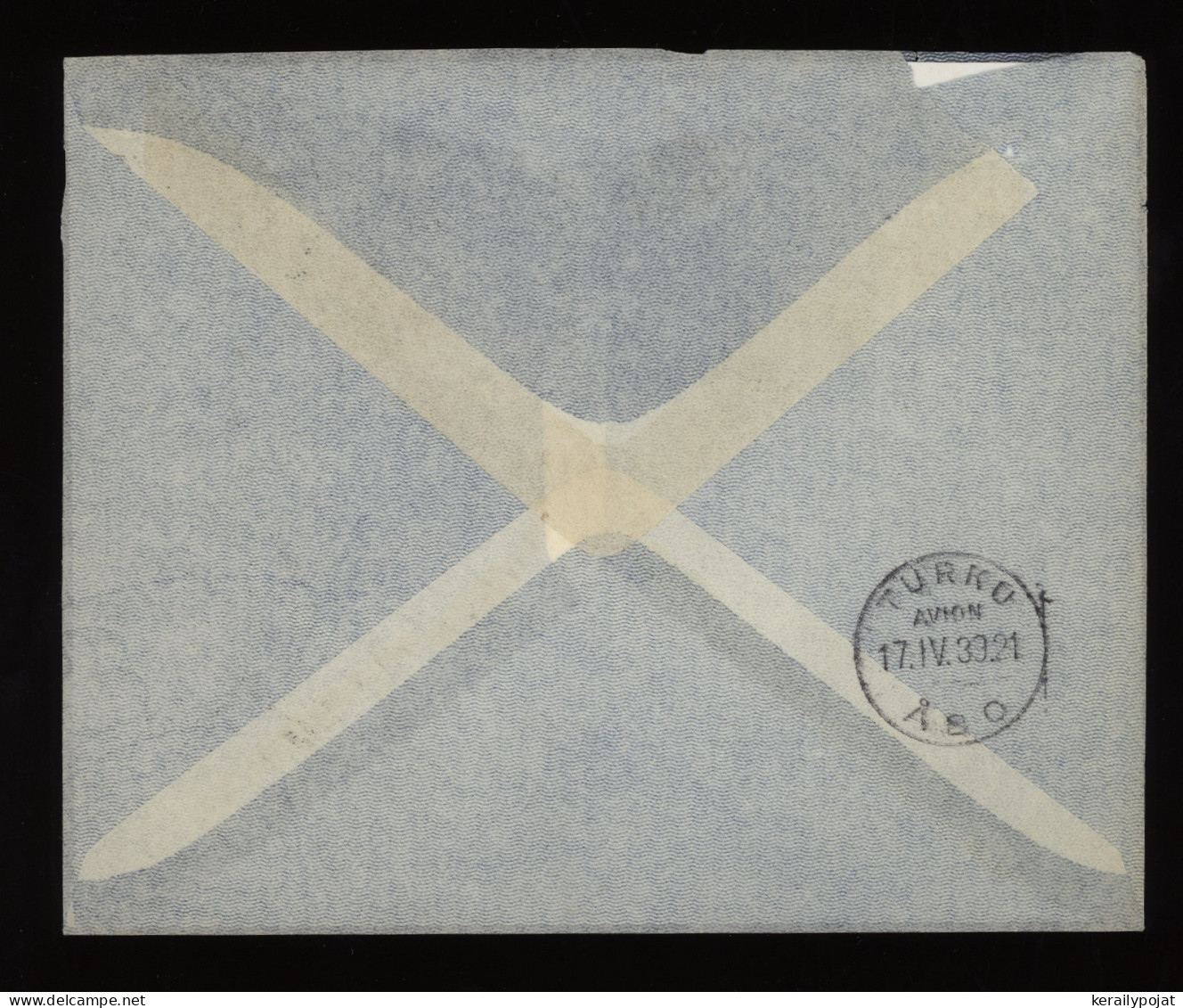 Egypt 1939 Alexandria Air Mail Cover To Finland__(10336) - Posta Aerea