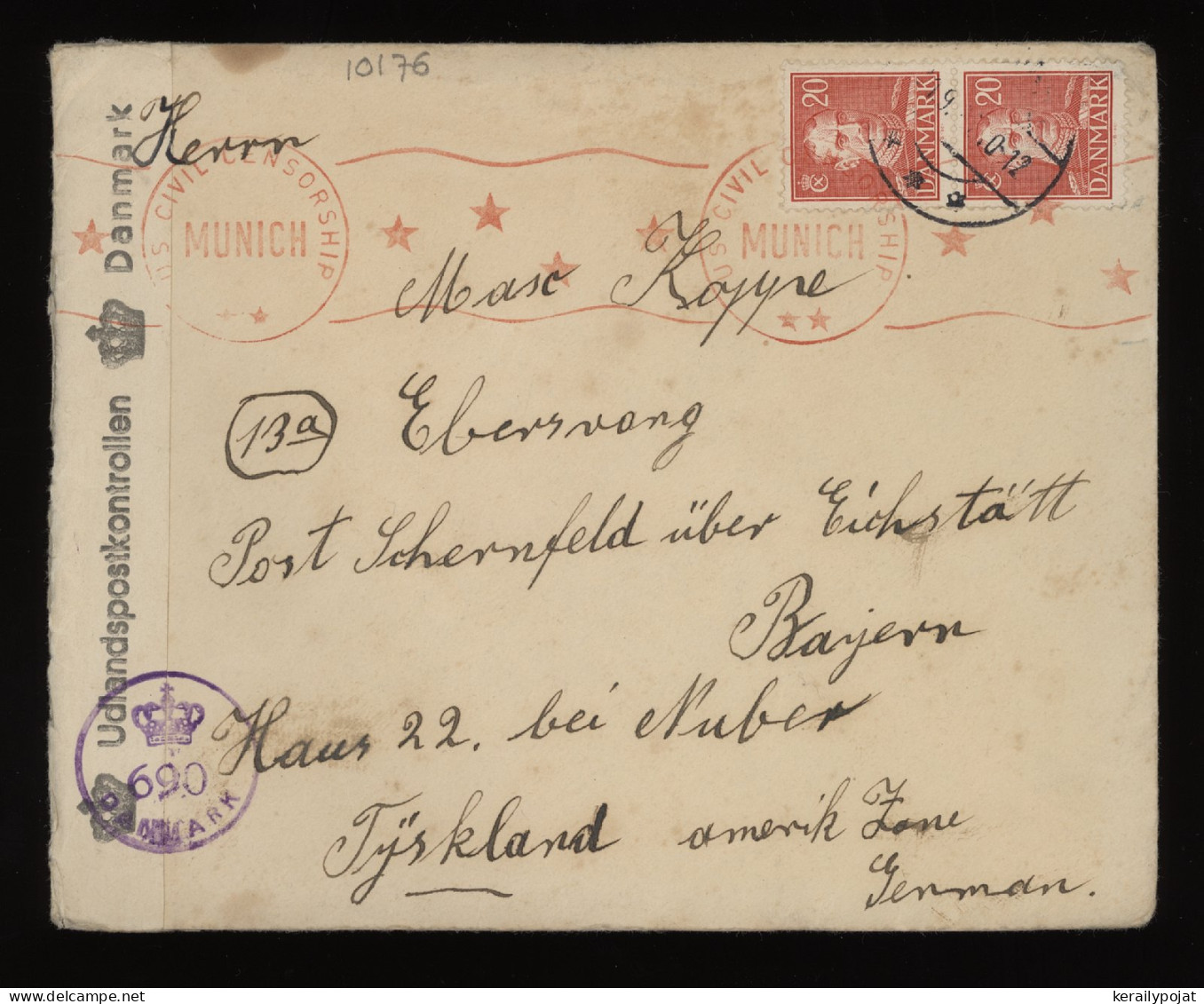 Denmark 1940's Censored Cover To Germany__(10176) - Lettres & Documents