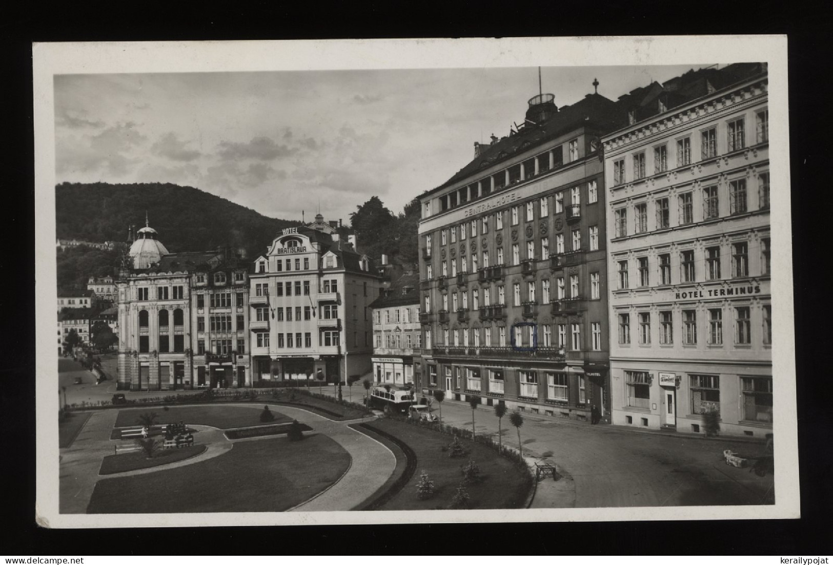 Czechoslovakia 1949 Karlovy Censored Postcard To Wien__(11734) - Lettres & Documents