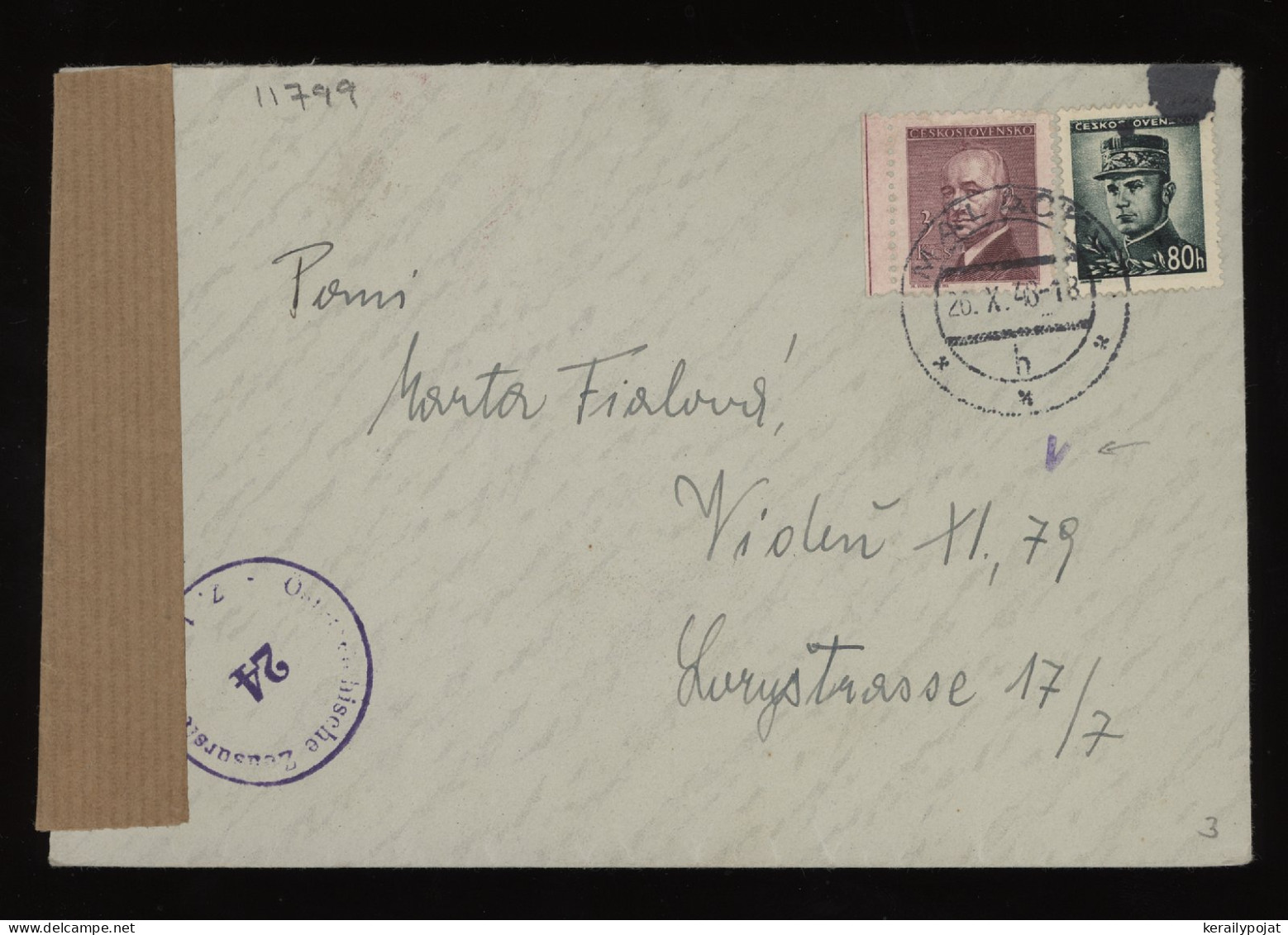 Czechoslovakia 1948 Malacky Censored Cover To Wien__(11799) - Briefe U. Dokumente