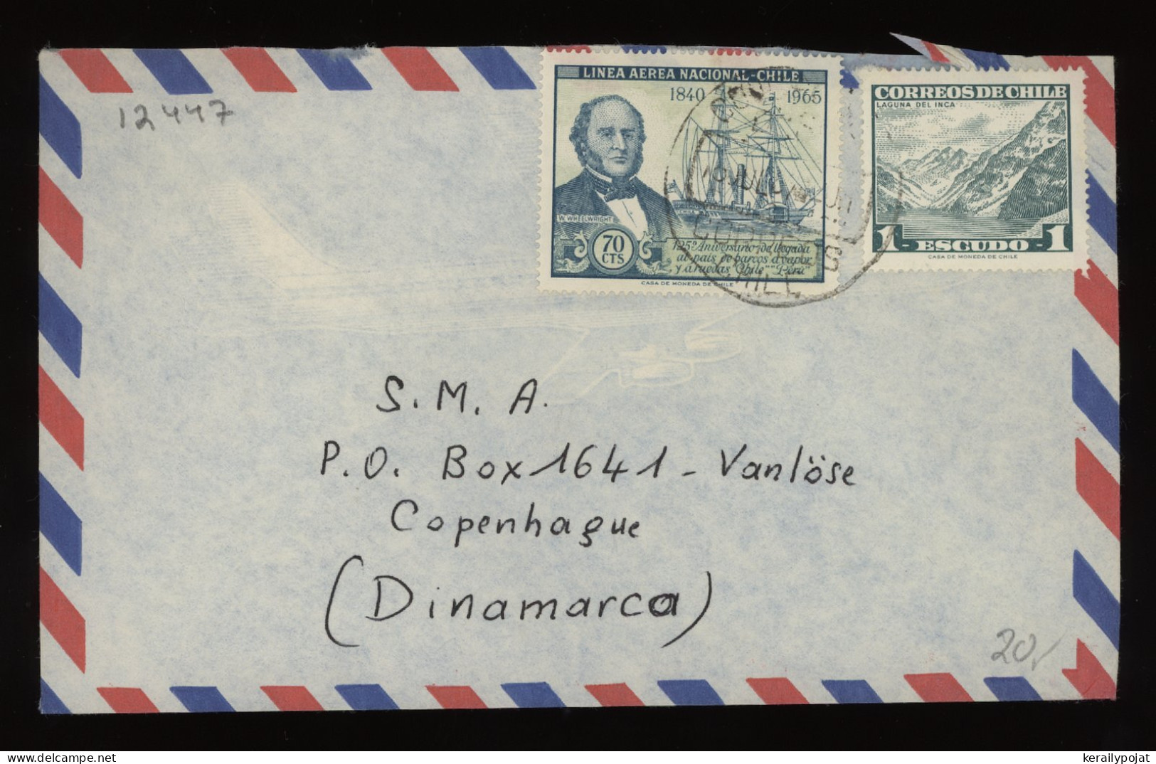 Chile 1960's Air Mail Cover To Denmark__(12447) - Chile