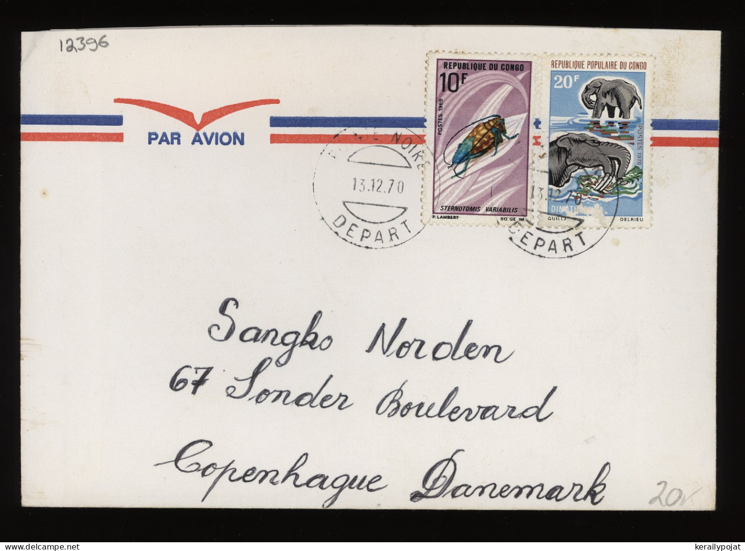 Congo (Brazzaville) 1970 Air Mail Cover To Denmark__(12396) - Otros & Sin Clasificación