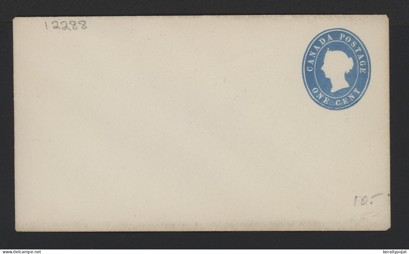 Canada One Cent Blue Unused Stationery Envelope__(12288) - 1860-1899 Regering Van Victoria