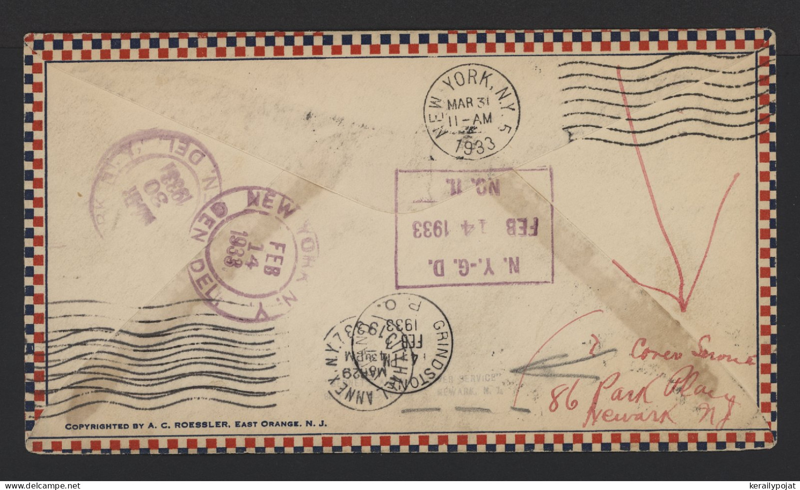 Canada 1933 Charlottetown Air Mail Cover To USA__(12312) - Poste Aérienne