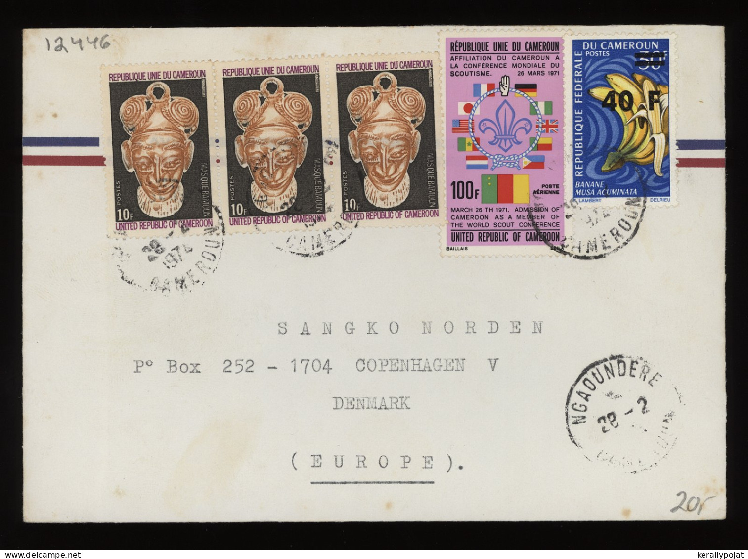 Cameroon 1974 Ngaoundere Registered Cover To Denmark__(12446) - Kamerun (1960-...)