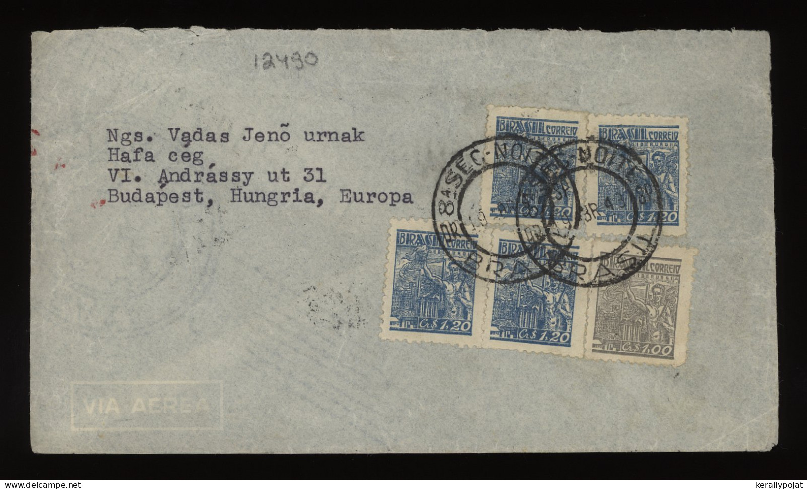 Brazil 1930 Air Mail Cover To Hungary__(12490) - Luftpost