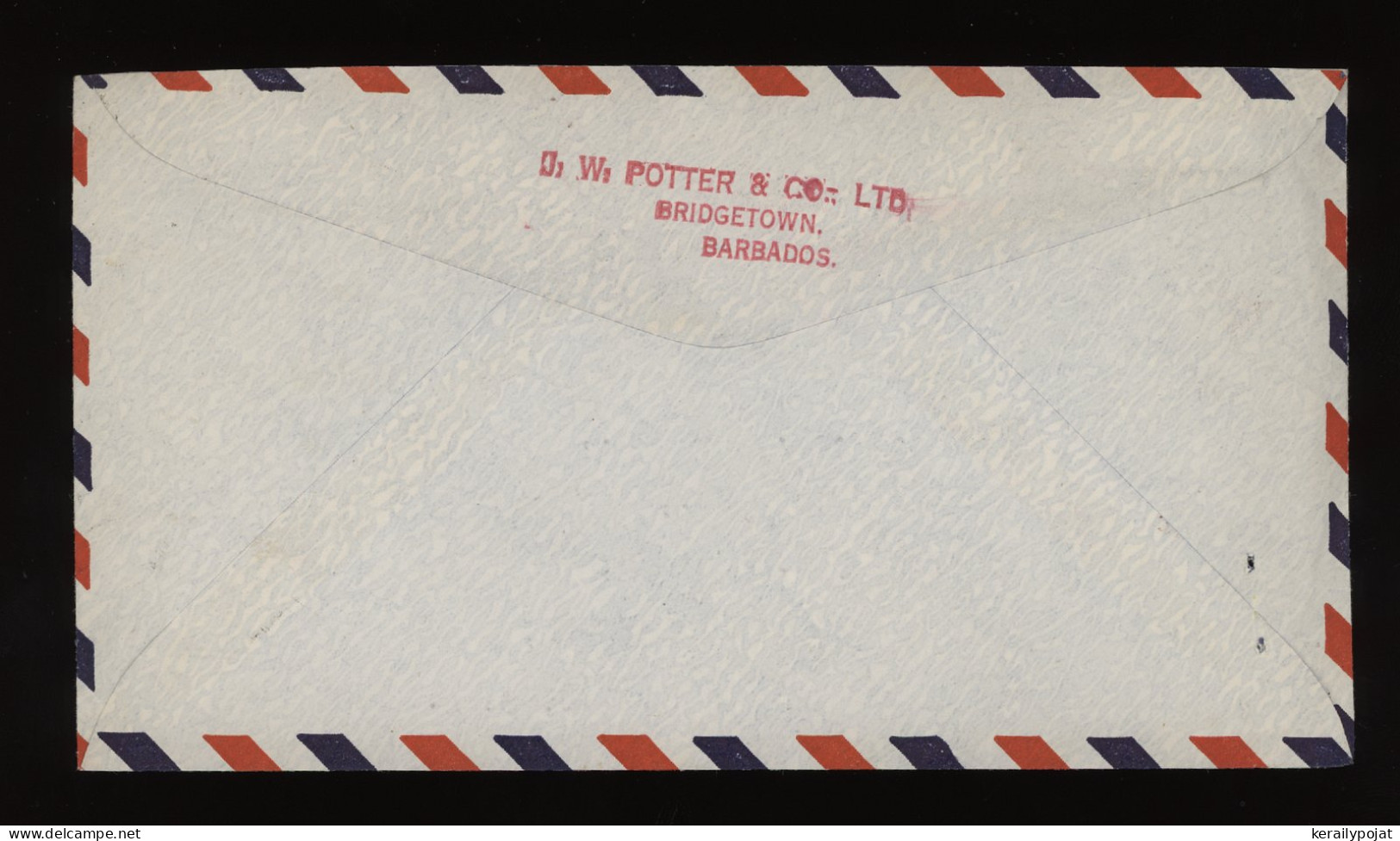 Barbados 1940's Air Mail Cover To USA__(12395) - Barbades (...-1966)