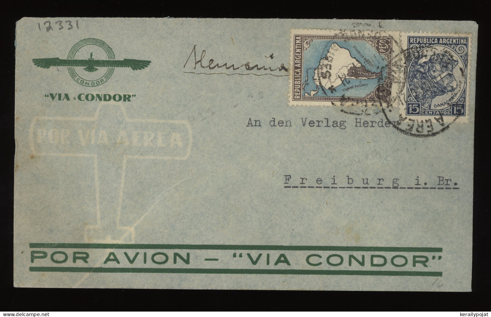 Argentina 1940's Air Mail Cover To Germany__(12331) - Posta Aerea