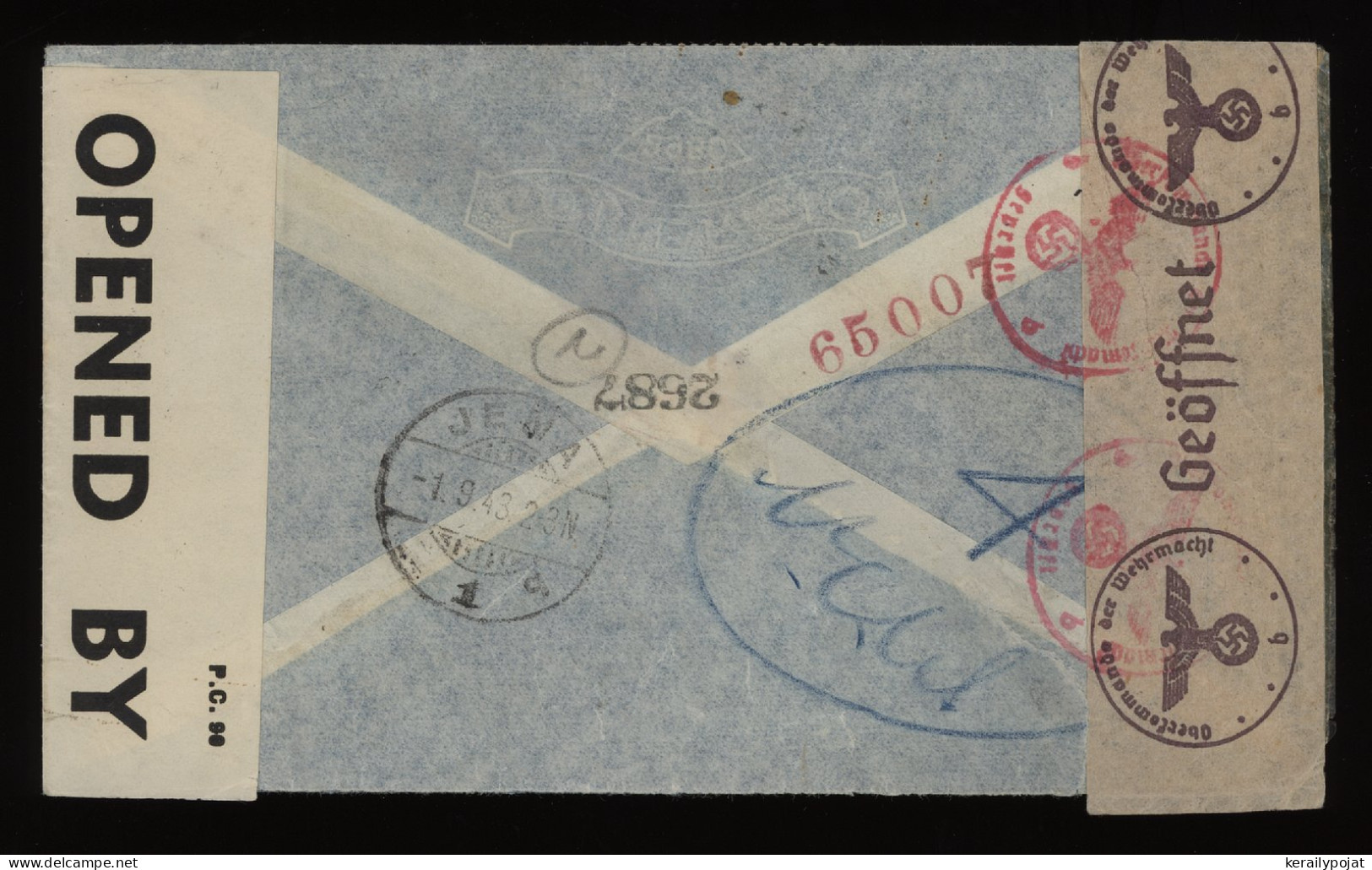 Argentina 1943 Buenos Aires Censored Air Mail Cover To Germany__(9631) - Posta Aerea