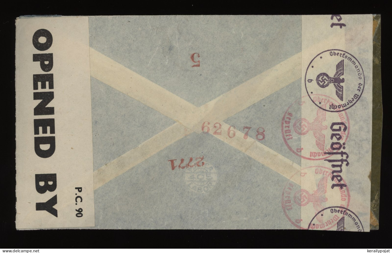 Argentina 1943 Buenos Aires Censored Air Mail Cover To Sweden__(9594) - Luftpost