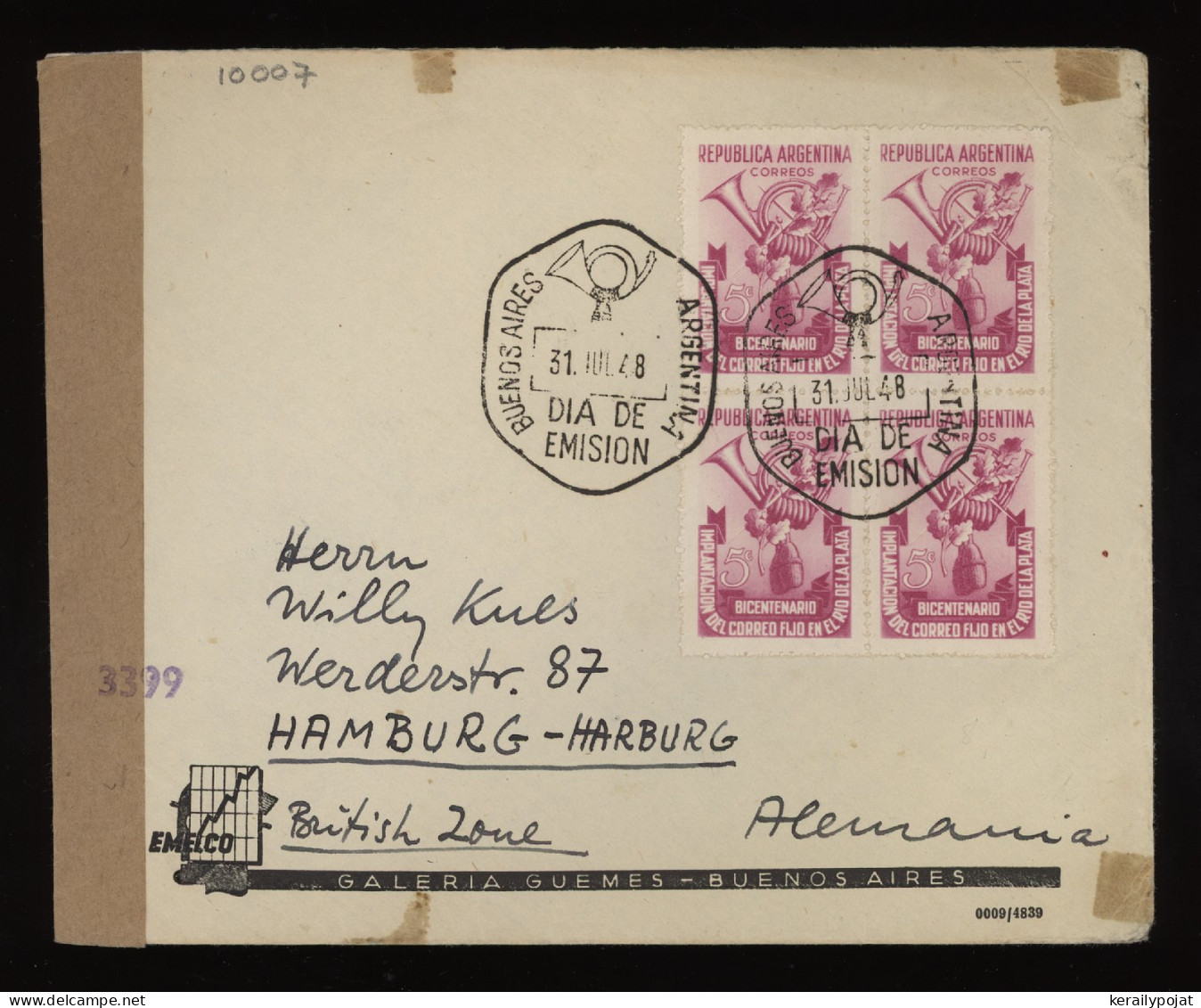 Argentina 1948 Buenos Aires Censored Cover To Germany__(10007) - Brieven En Documenten