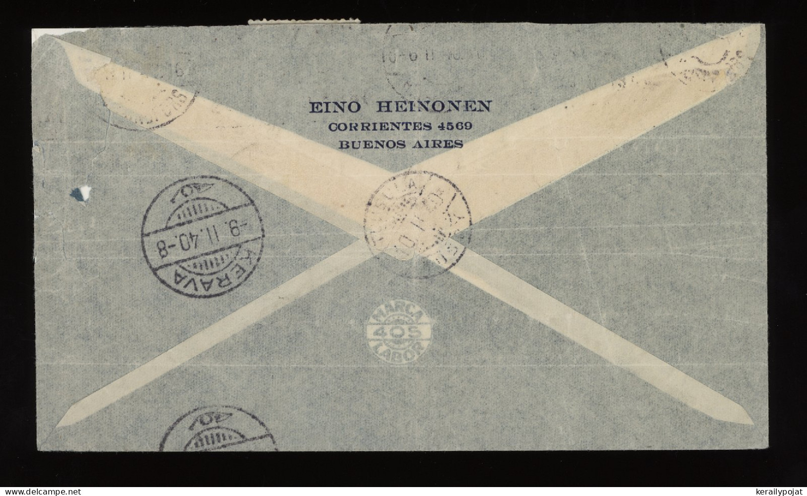 Argentina 1940 Buenos Aires Censored Air Mail Cover To Finland__(10332) - Luchtpost