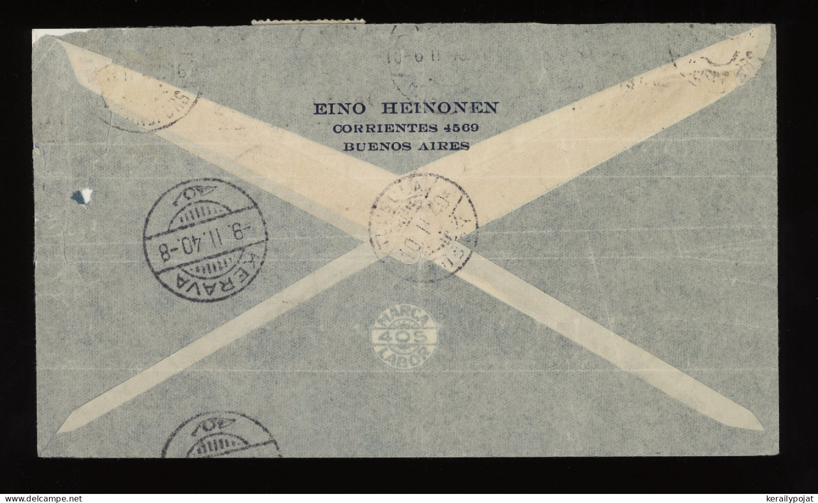 Argentina 1940 Buenos Aires Censored Air Mail Cover To Finland__(10332) - Luftpost