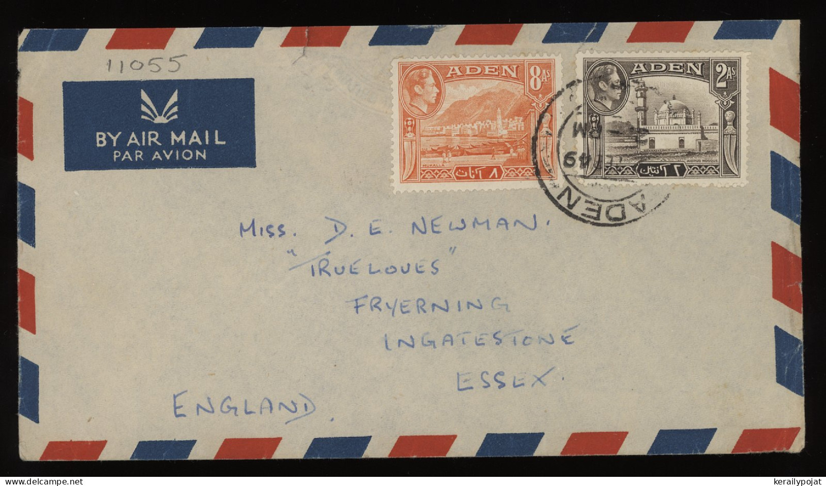 Aden 1949 Air Mail Cover To UK__(11055) - Aden (1854-1963)