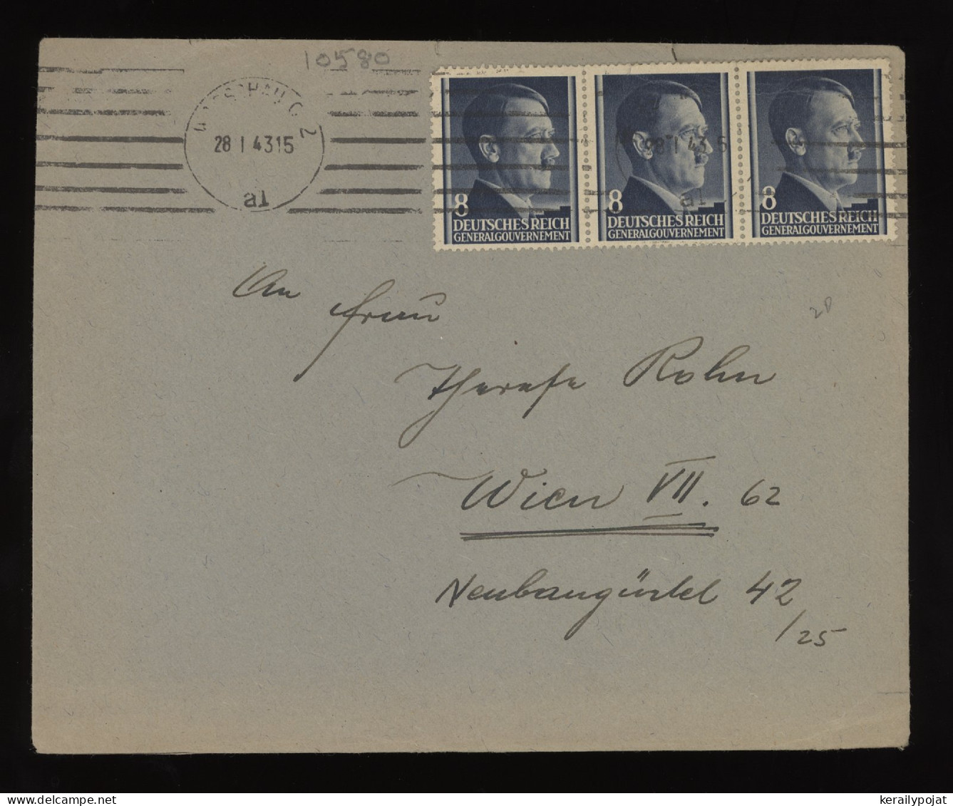 General Government 1943 Warschau Cover To Wien__(10580) - General Government