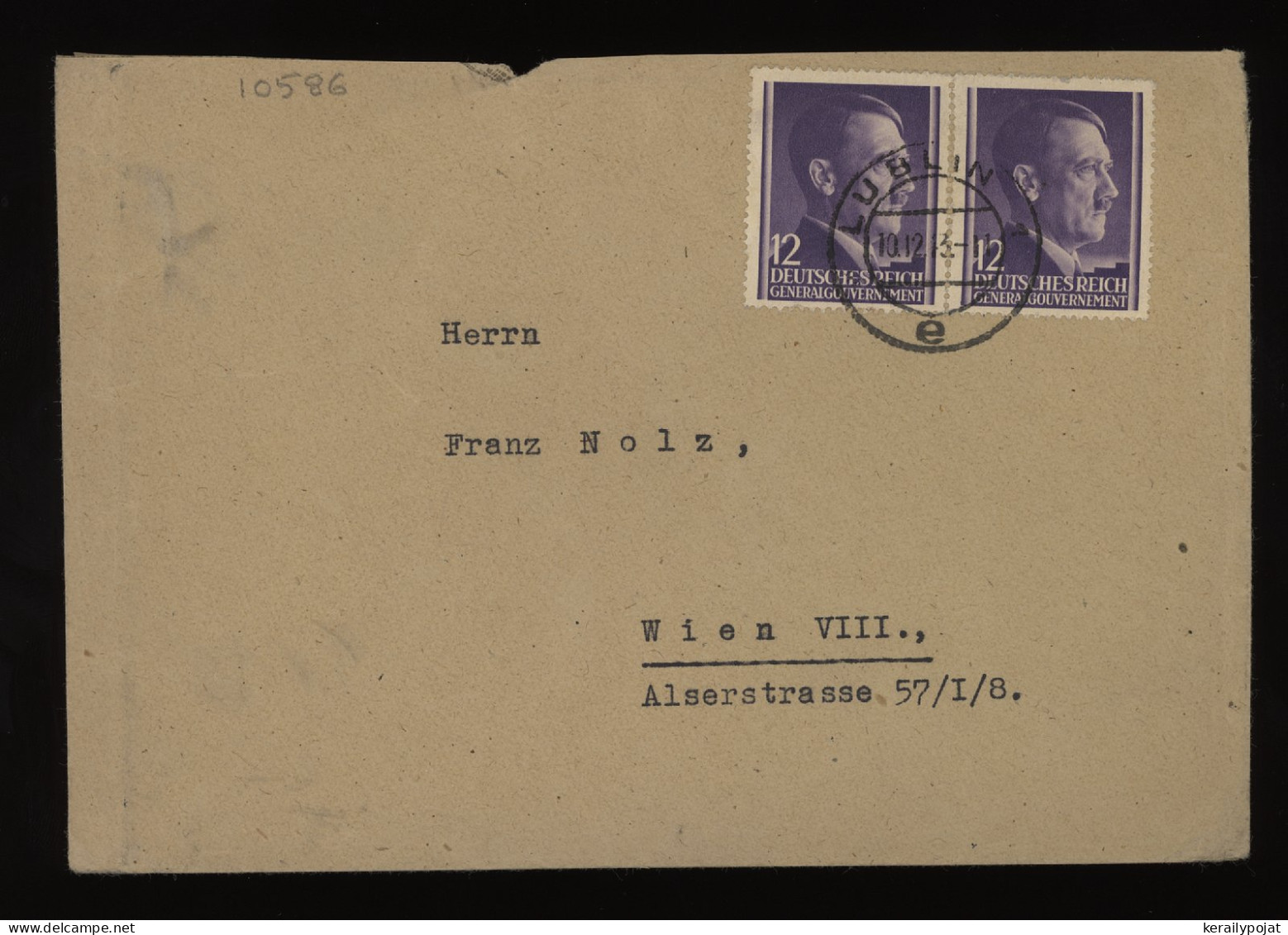 General Government 1943 Lublin Cover To Wien__(10586) - General Government