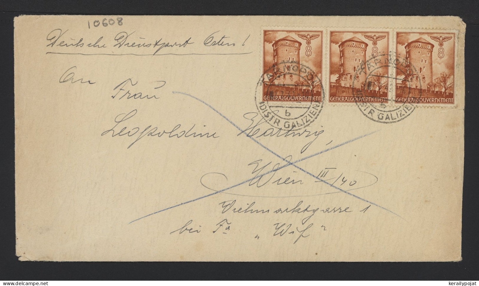 General Government 1942 Tarnopol Cover To Wien__(10608) - Generalregierung