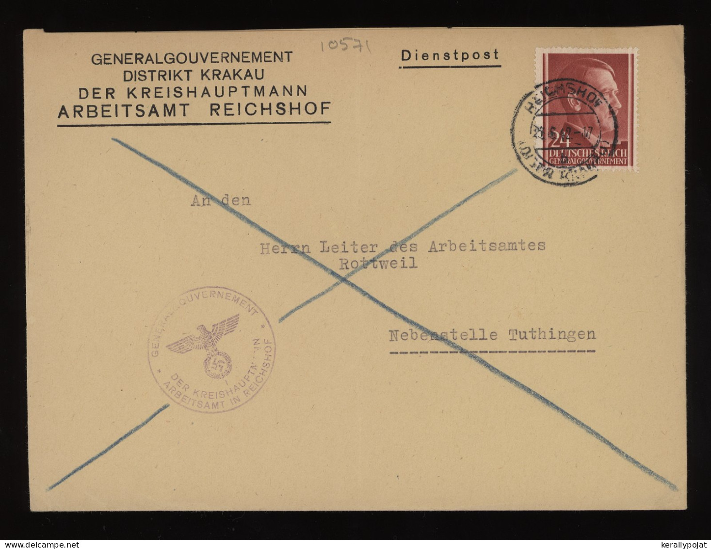 General Government 1942 Reichshof Cover__(10571) - Generalregierung