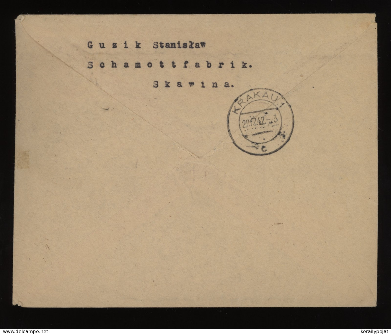 General Government 1942 Skawina Registered Cover To Krakau__(10582) - Generalregierung