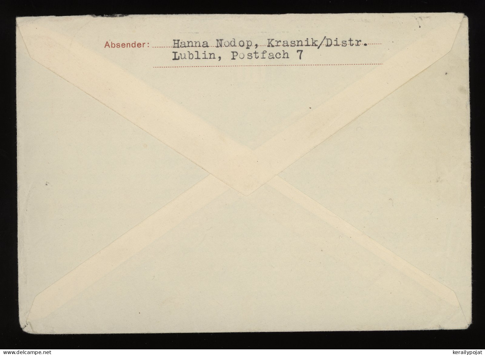 General Government 1942 Krasnik Stationery Envelope To Bremen__(11028) - General Government