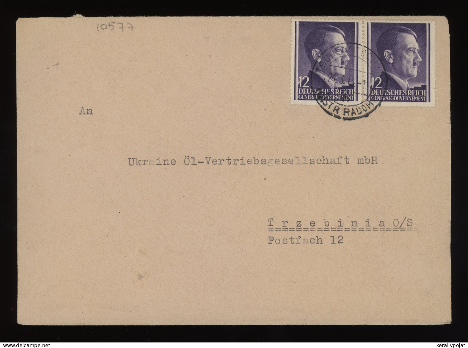 General Government 1941 Tschenstochau Cover To Trzebinia__(10577) - General Government