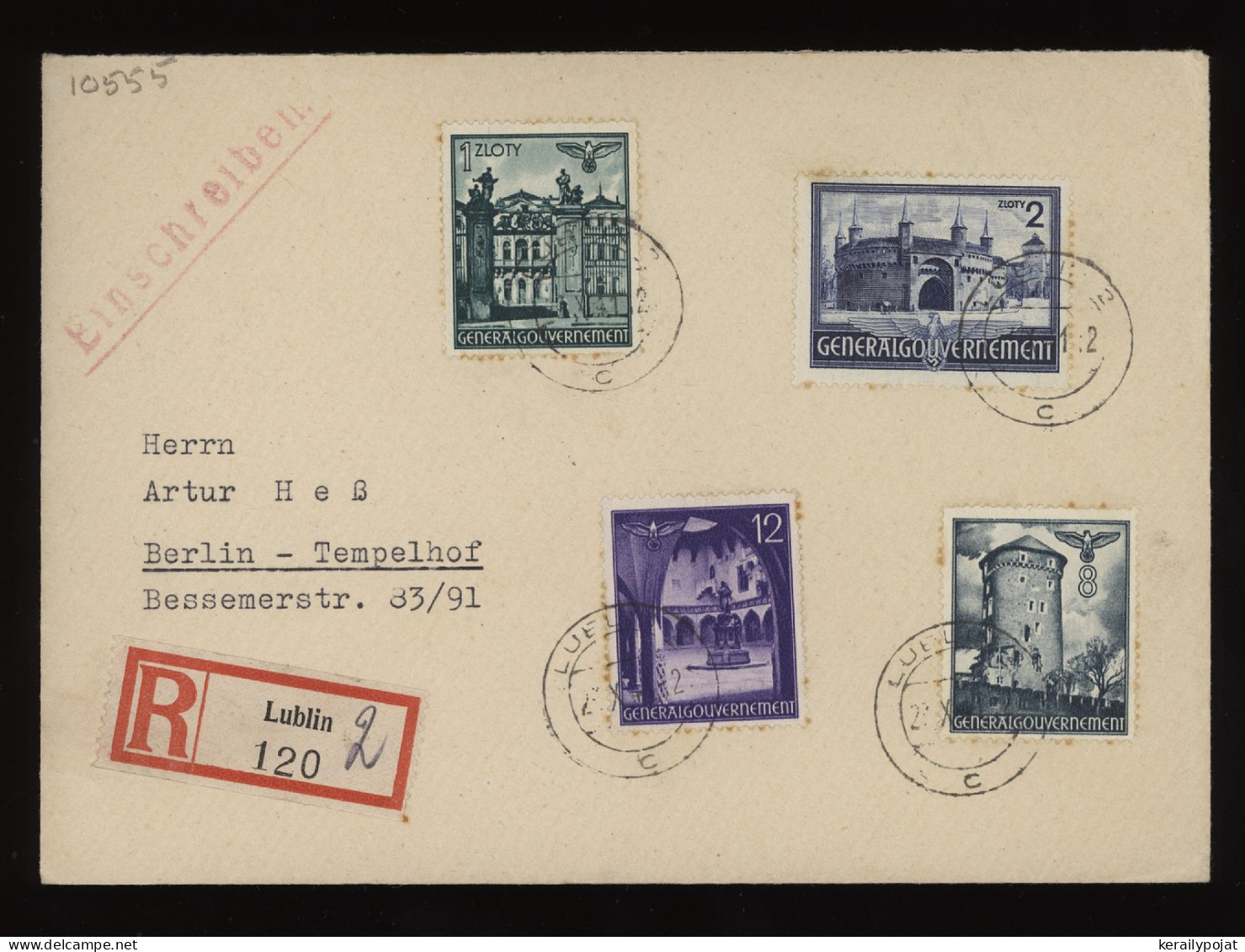 General Government 1941 Lublin Registered Cover To Berlin__(10555) - Gouvernement Général