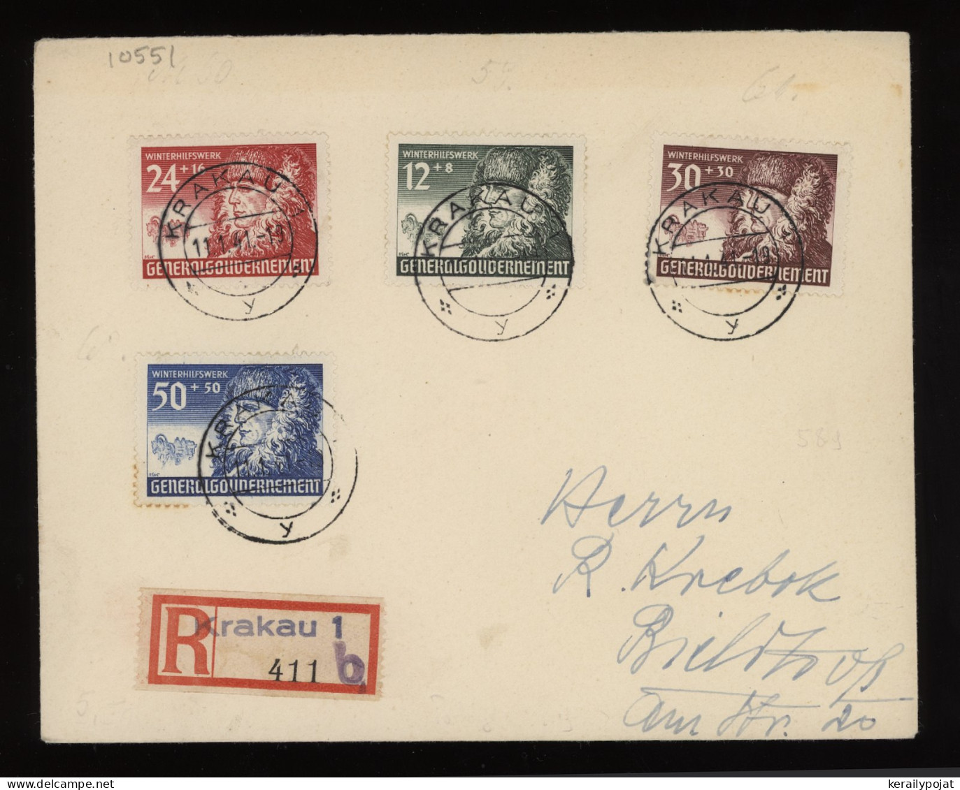 General Government 1941 Krakau 1 Registered Cover__(10551) - Generalregierung