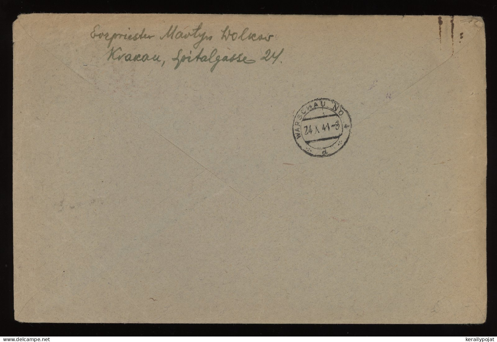 General Government 1941 Krakau 1 Registered Cover To Warschau__(10541) - Generalregierung