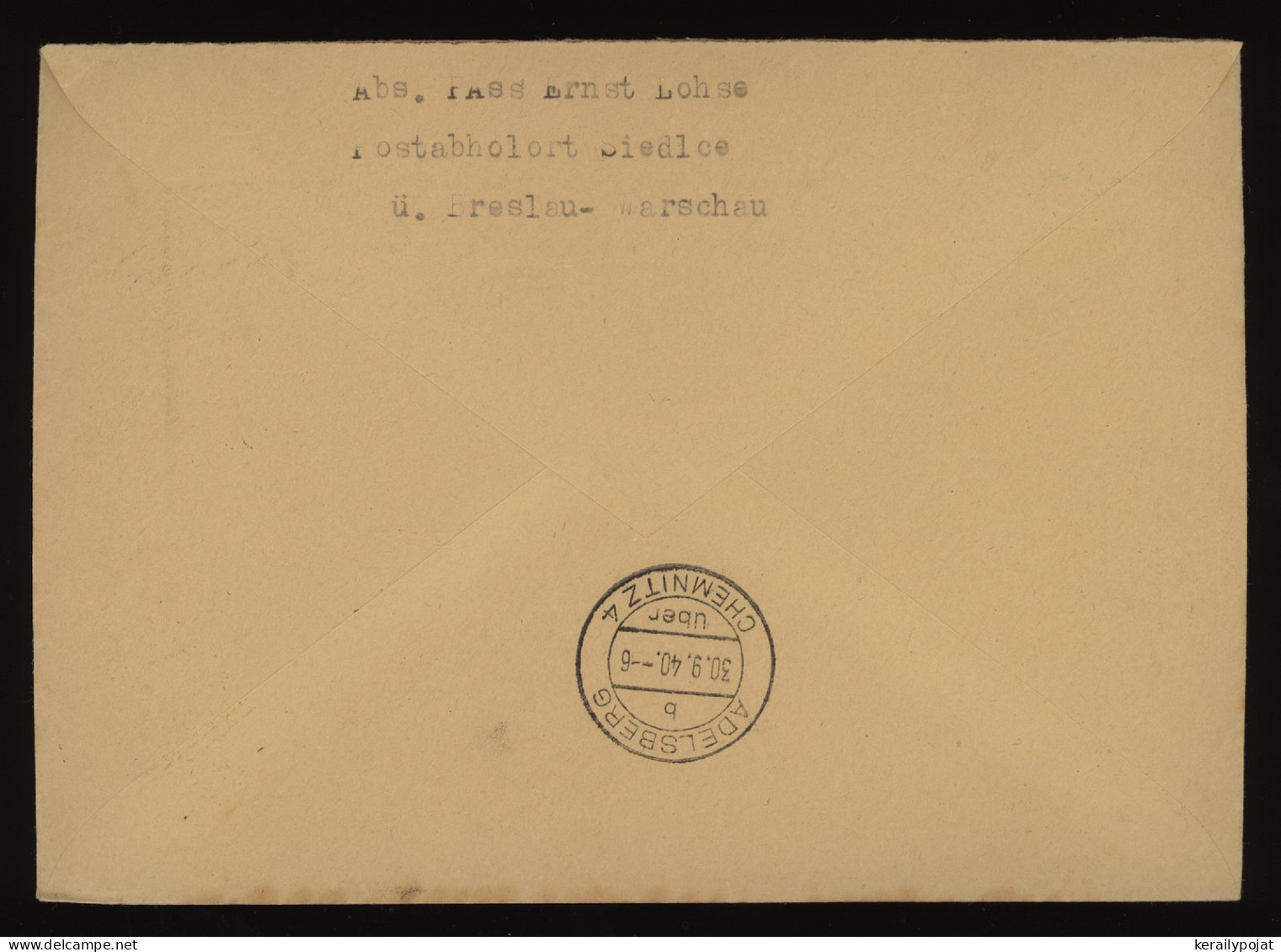 General Government 1940 Siedlce Registered Cover To Adelsberg__(10597) - Generalregierung