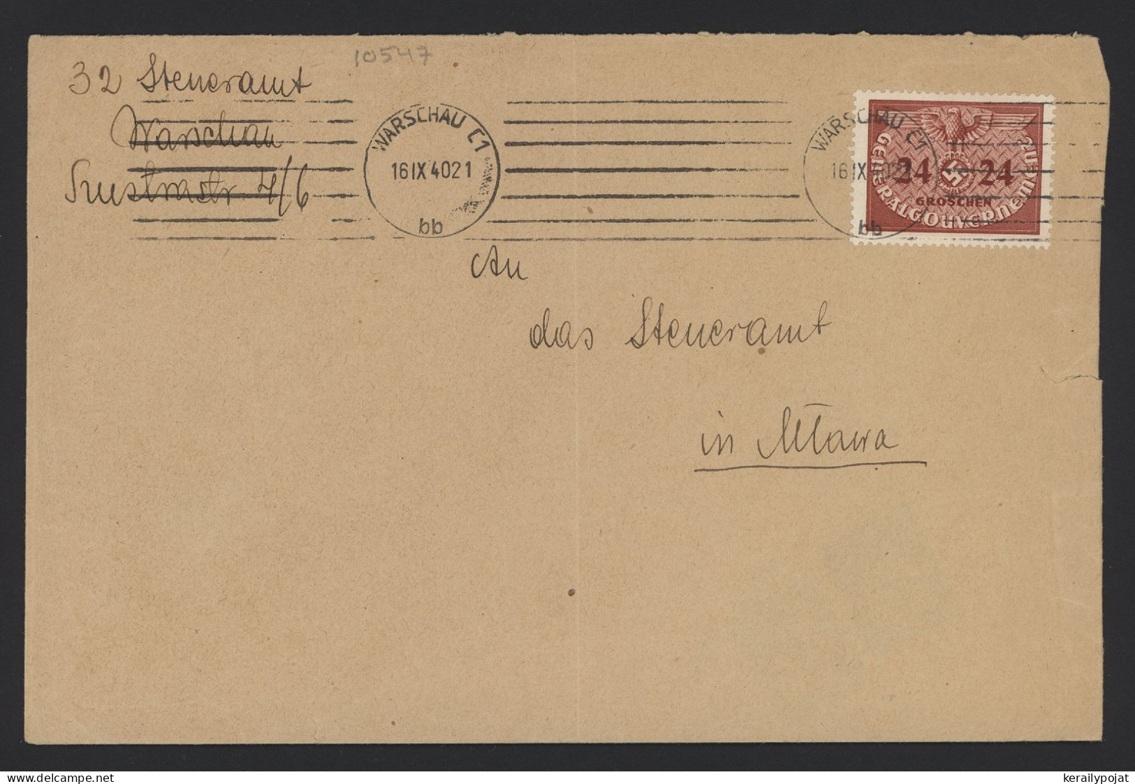 General Government 1940 Warschau C1 Cover__(10547) - Gouvernement Général