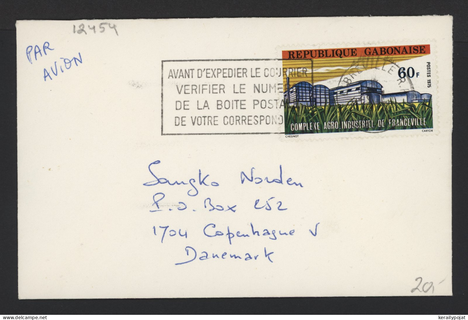 Gabon 1970's Libreville Air Mail Cover To Denmark__(12454) - Gabón (1960-...)