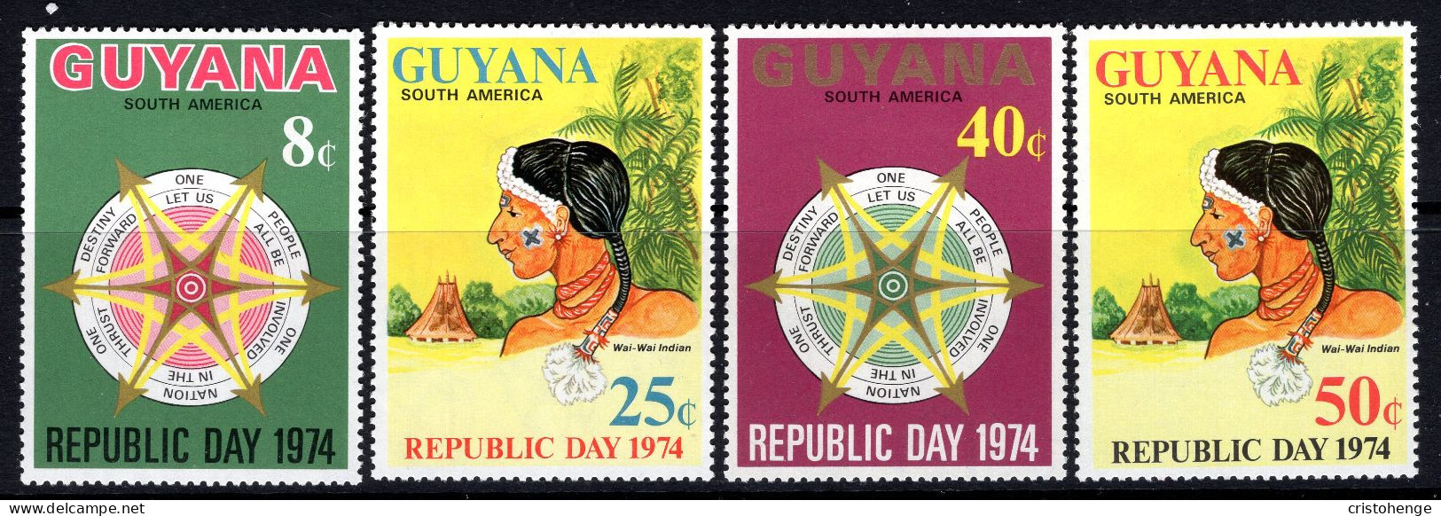 Guyana 1974 Republic Day Set HM (SG 597-600) - Guyana (1966-...)